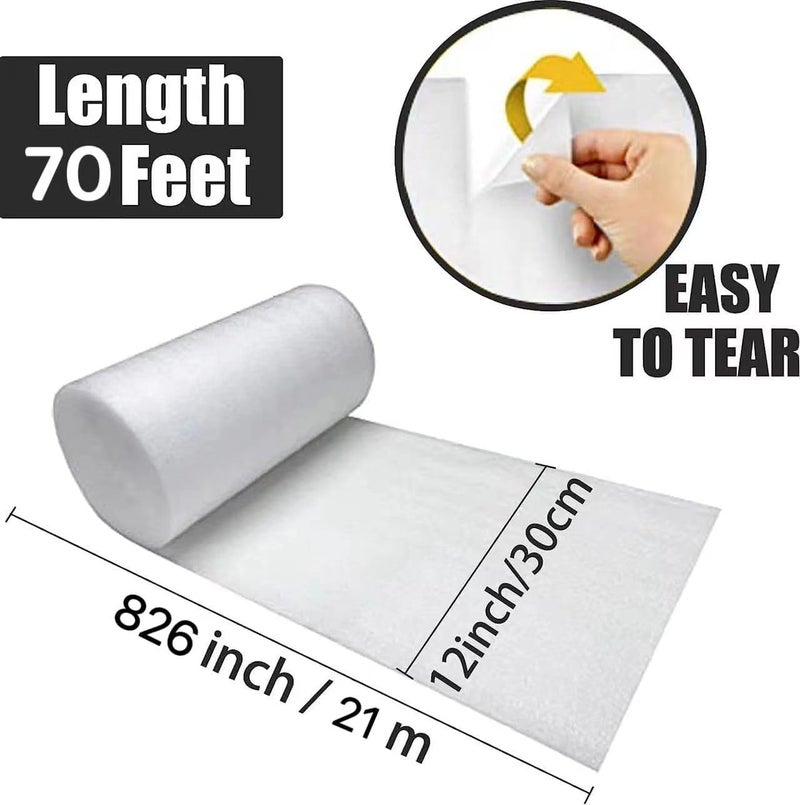 PONGHEI 12""x 140'Foam Wrap Rolls for Moving Packing Foam Roll Packing Materials Shipping Packing Moving Supplies, Thick Cushion packaging wraps for Protect Glasses,Fragile Items,Dishes (2 PACK-30 * 25M) - Image 2